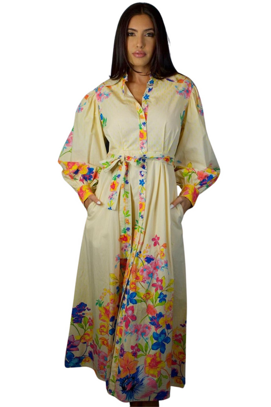 LONG SLEEVE YELLOW FLORAL MAXI