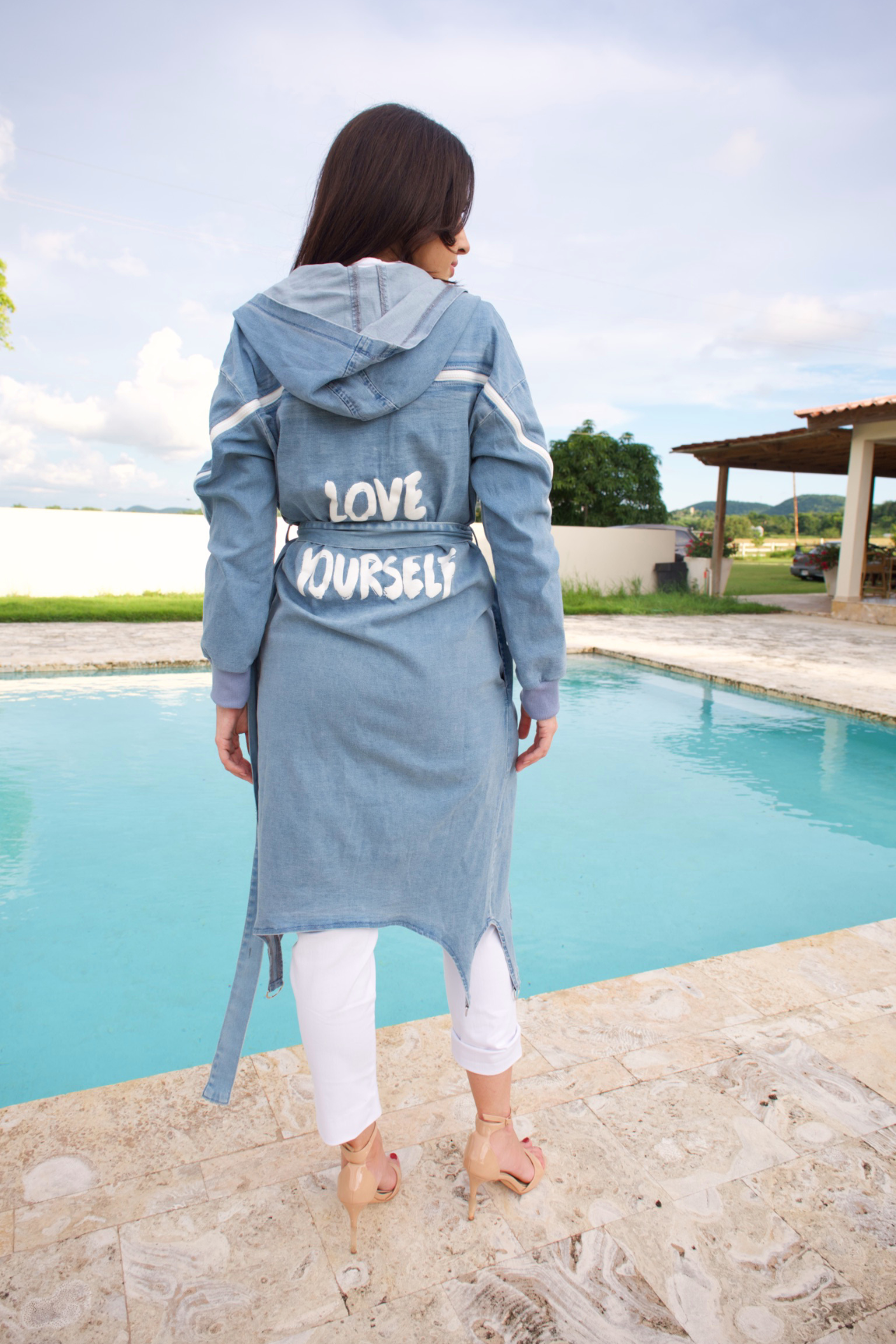 DUSTER JACKET WITH BACK ZIPPER DENIM