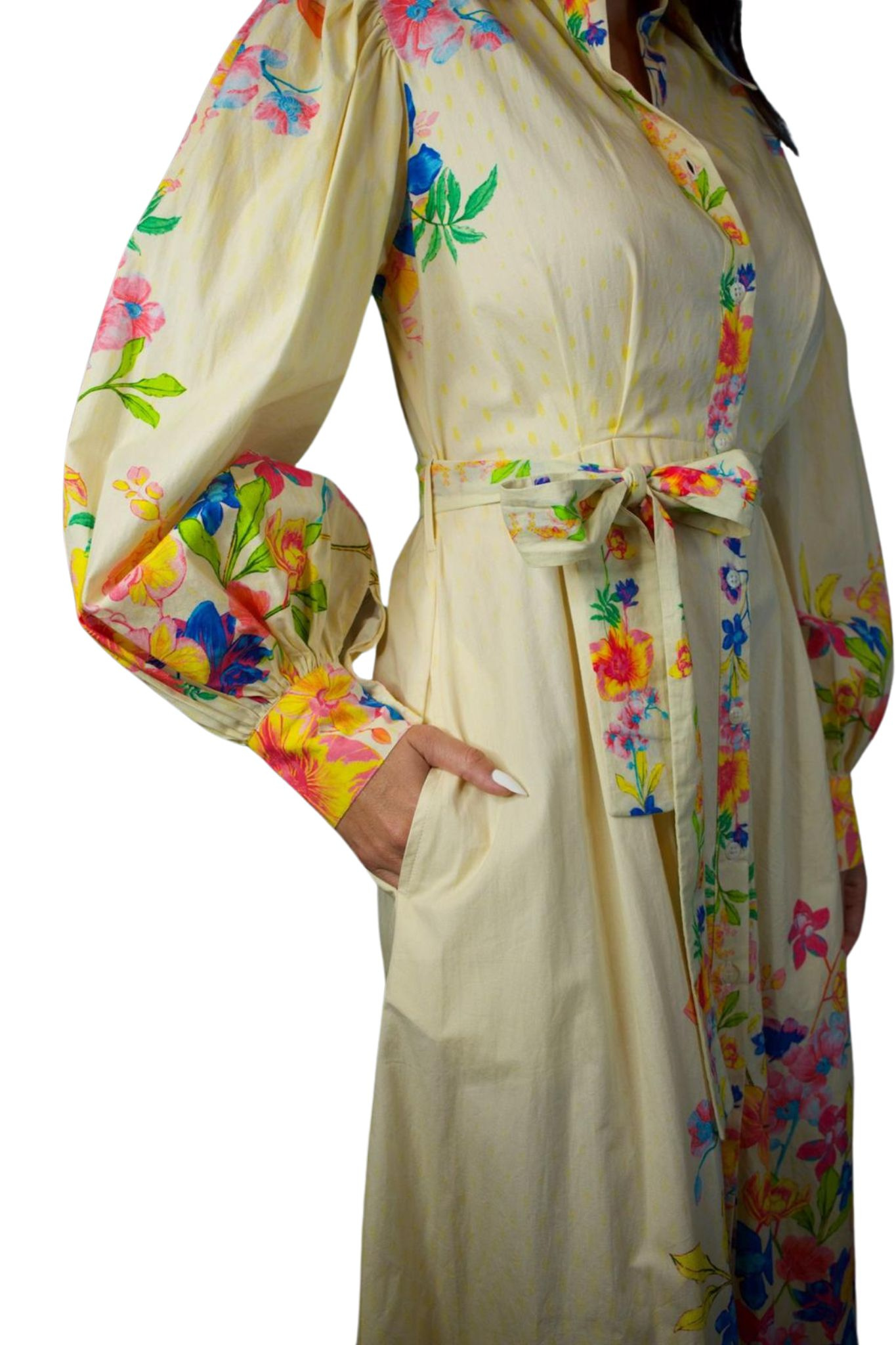 LONG SLEEVE YELLOW FLORAL MAXI