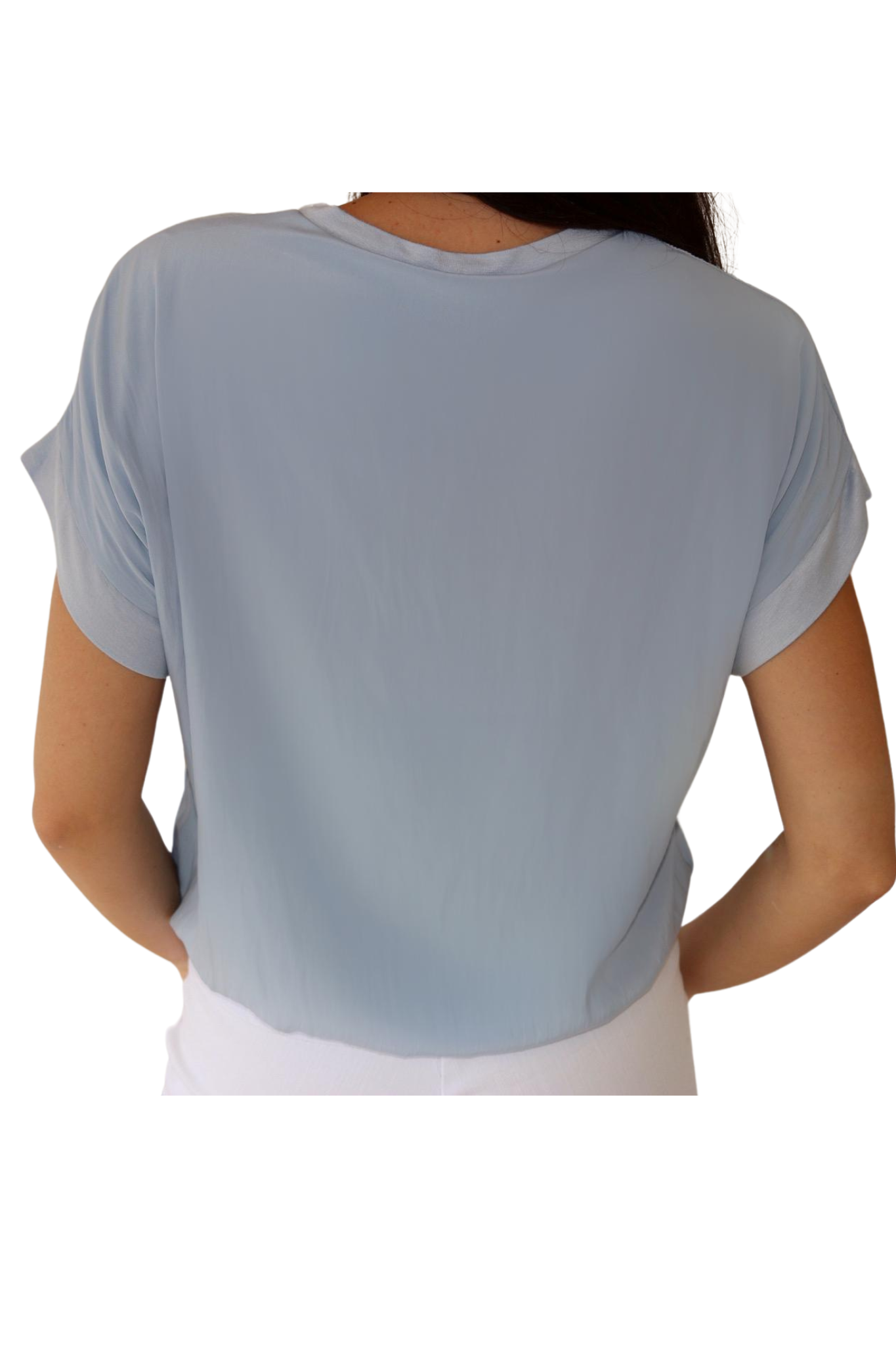 WOMEN'S SKY BLUE BUBBLE TOP